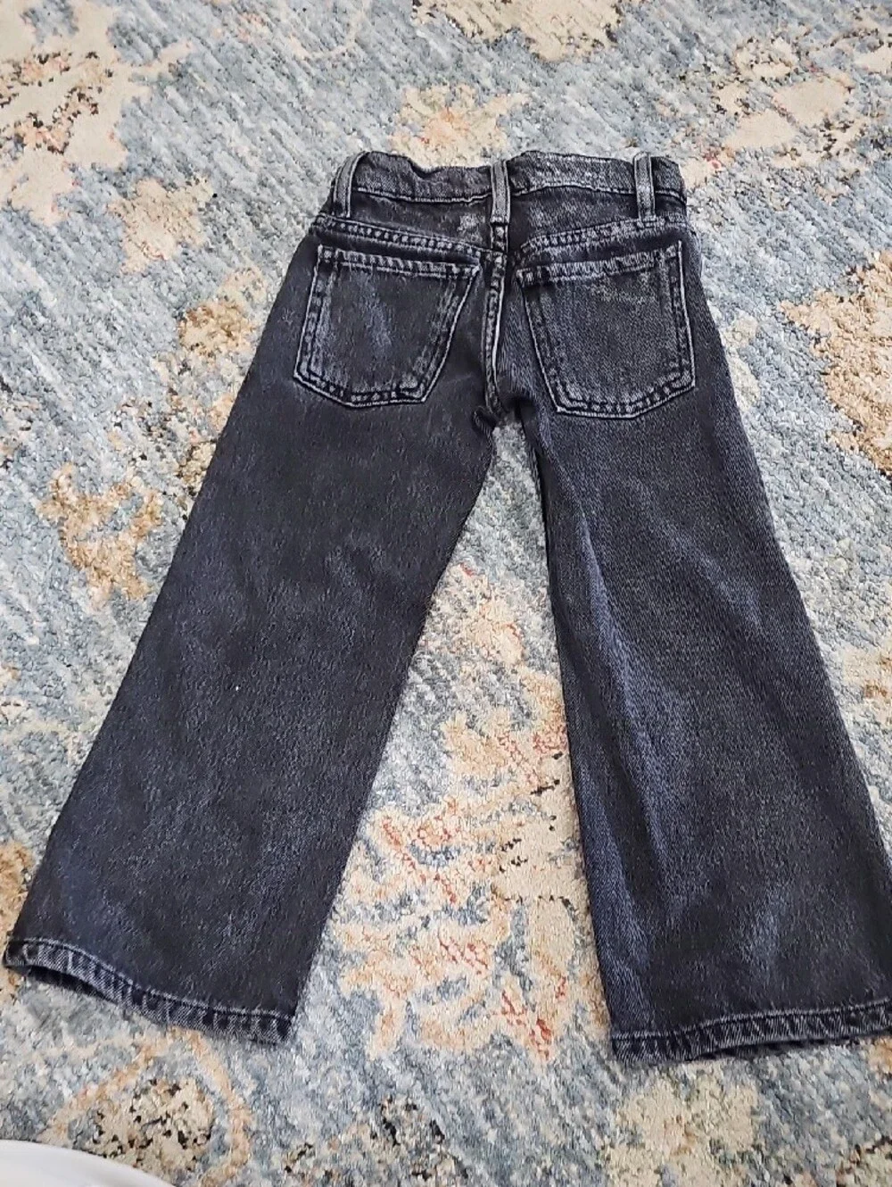 Zara Girls's Sparkle Charcoal Wide-Leg Jeans - Size 6 But Runs Small